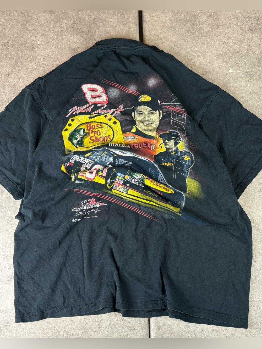 Y2k black Chase Authentics vintage Martin Truex Jr. NASCAR t-shirt